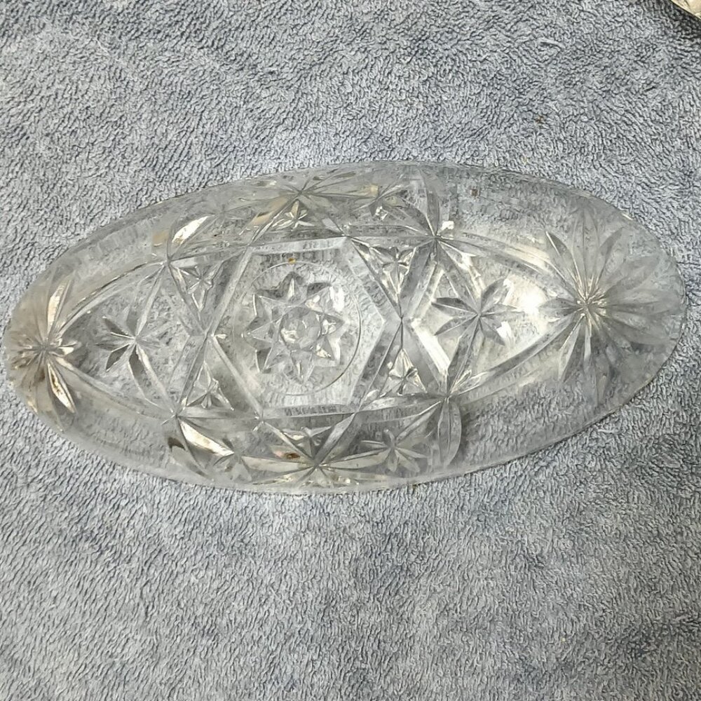 Vintage Anchor Hocking Star Of David Relish Dish ( EAPC ) 8.5 X 4 X 1.25 - Picture 4 of 6
